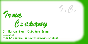 irma csepany business card